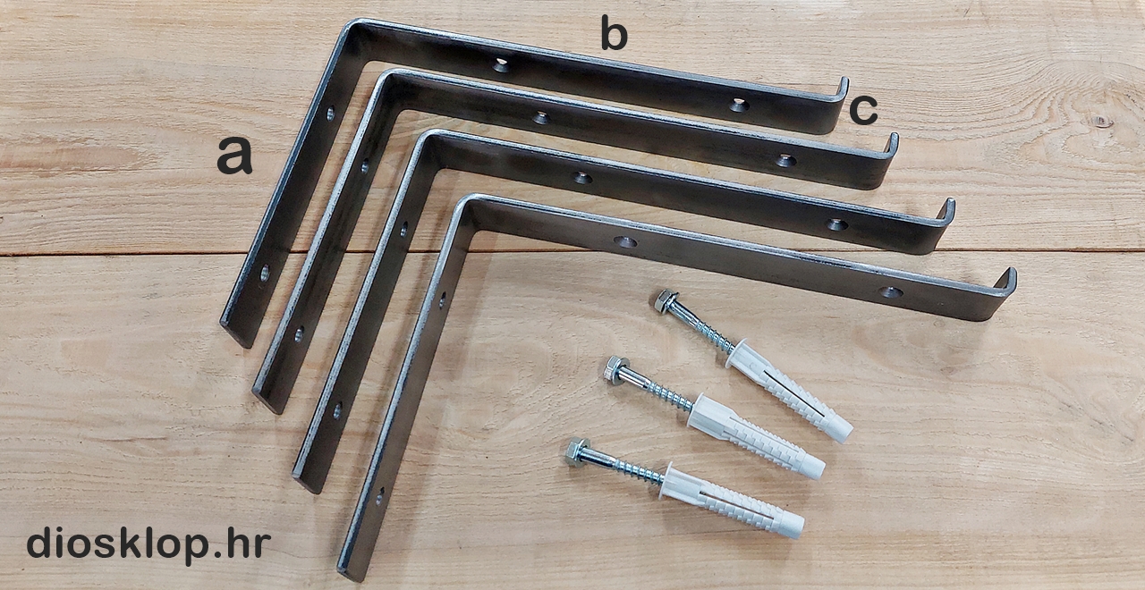 zidne police, metalni nosači